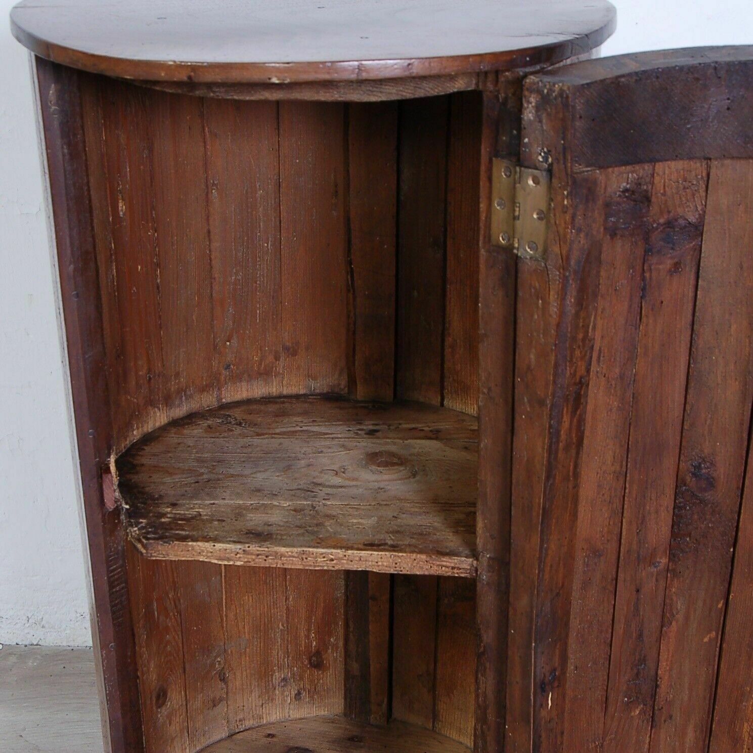 Furniture Wooden Column Bedside Table Empire Trestle Cylinder Cabinet With Mid 19th Century Door photo