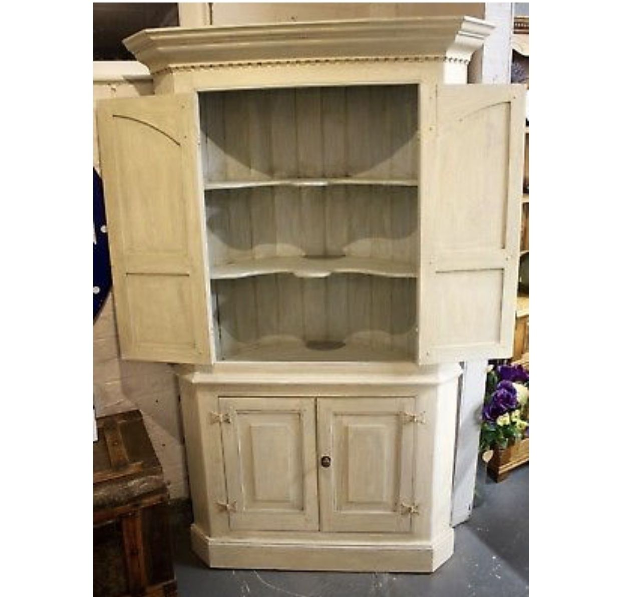 French Painted Corner Cabinet`