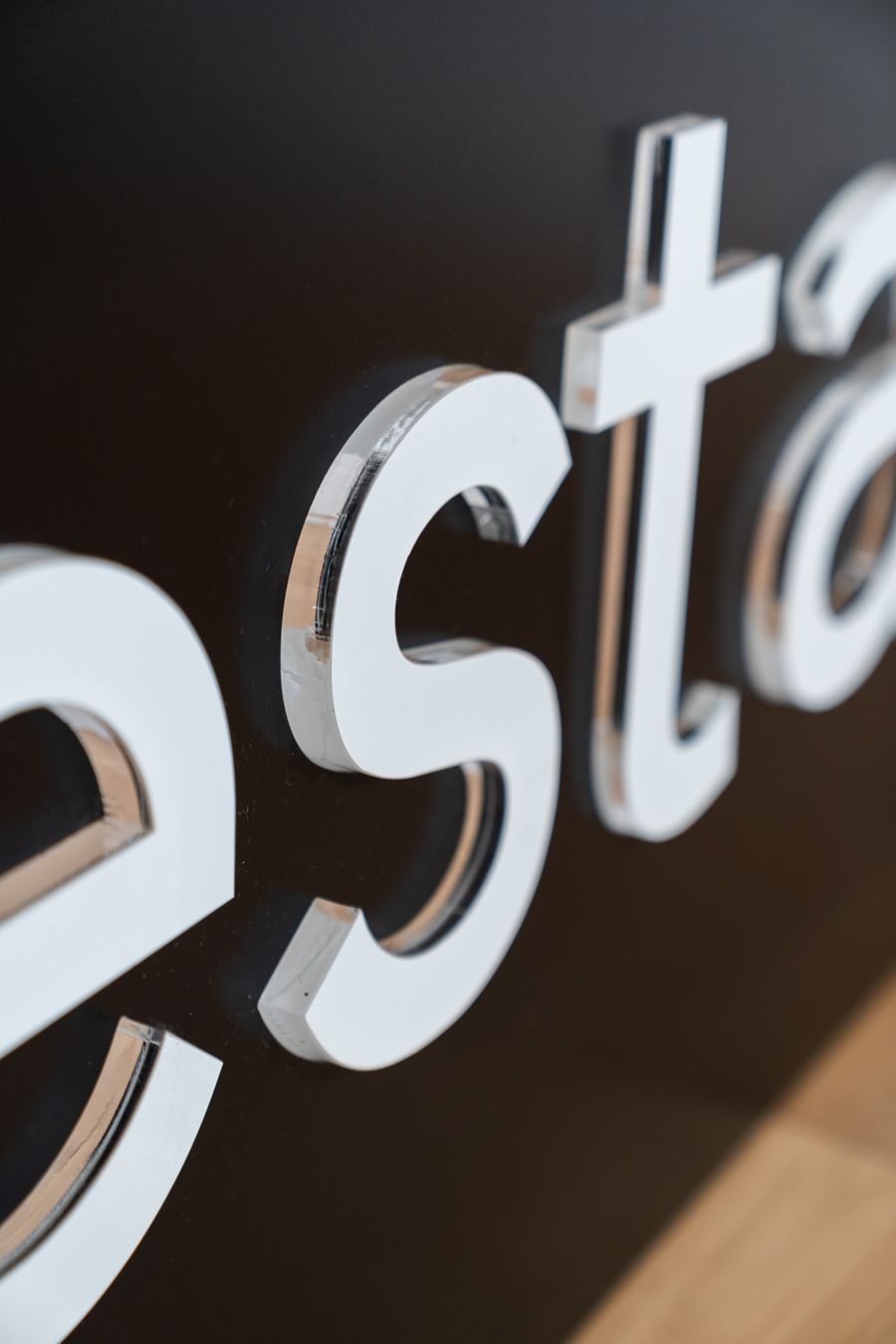 Black Painted Led Luminous Signs With Plexiglas Writing. photo for sale
