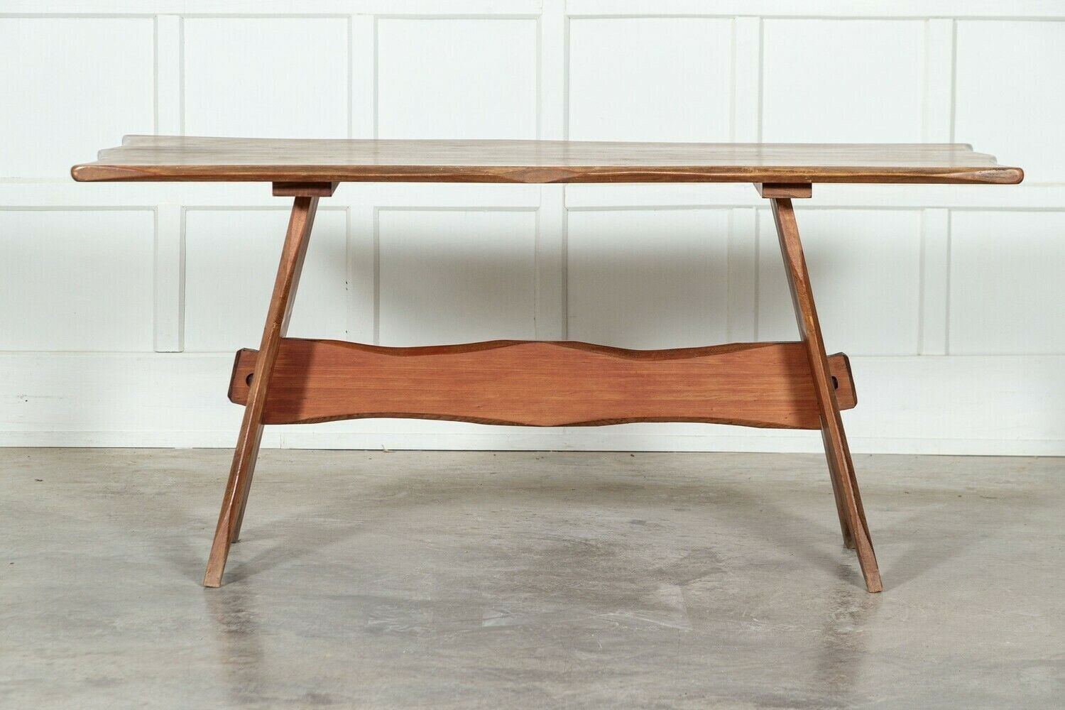 Midc English Carved Fruitwood Refectory Table / Desk photo furniture
