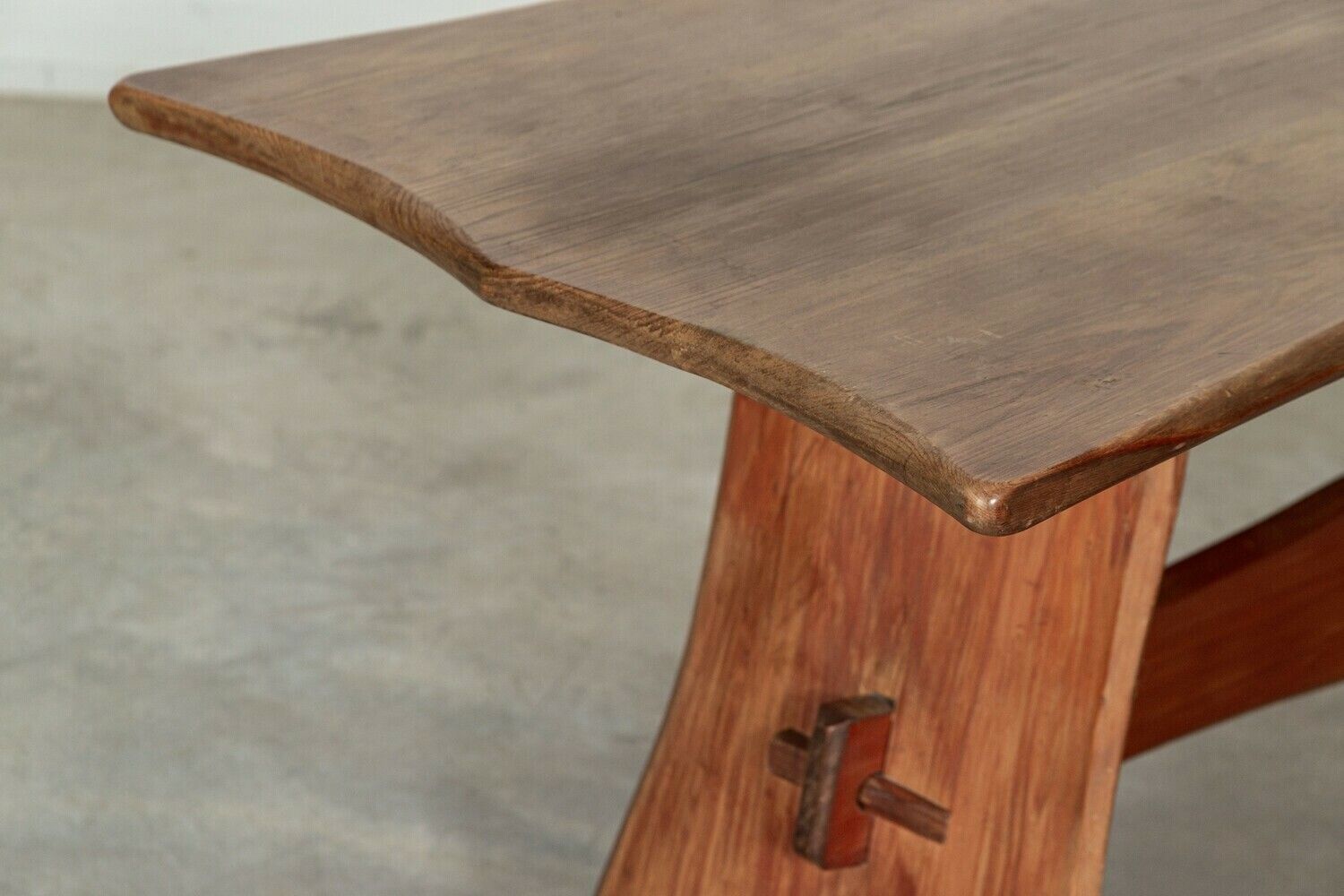 photo furniture Midc English Carved Fruitwood Refectory Table / Desk