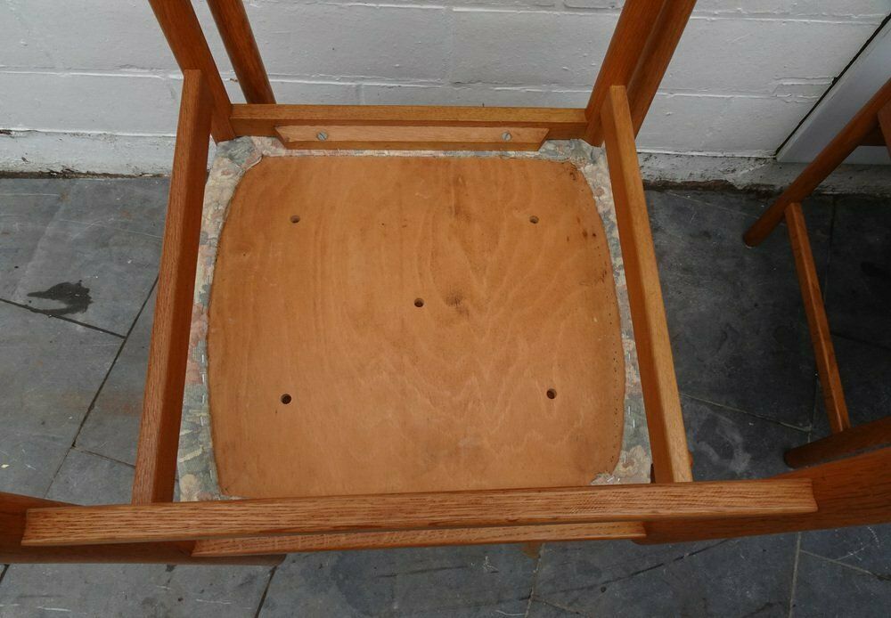 1301.0 Oak Chairs And Stool From Vanda Watervliet, Belgium, 1960s, Set Of 9 photo