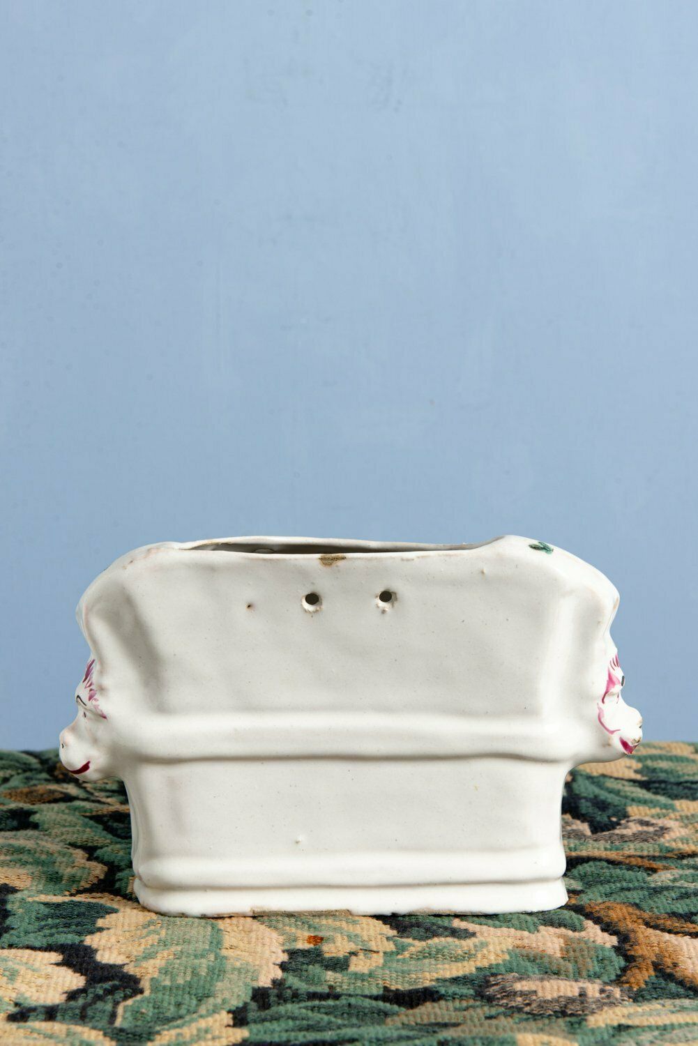 Moustiers Faience (Fabrique Ferrat), Pink & Green Bough Pot With Grotesques, Late 18th Century photo 395.0