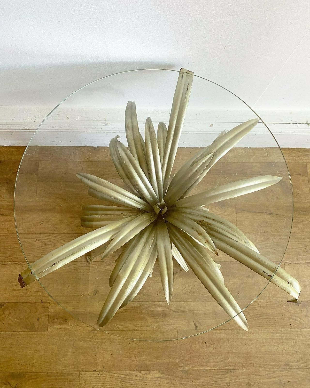 Mid Century French Toleware Wheatsheaf Table photo vintage