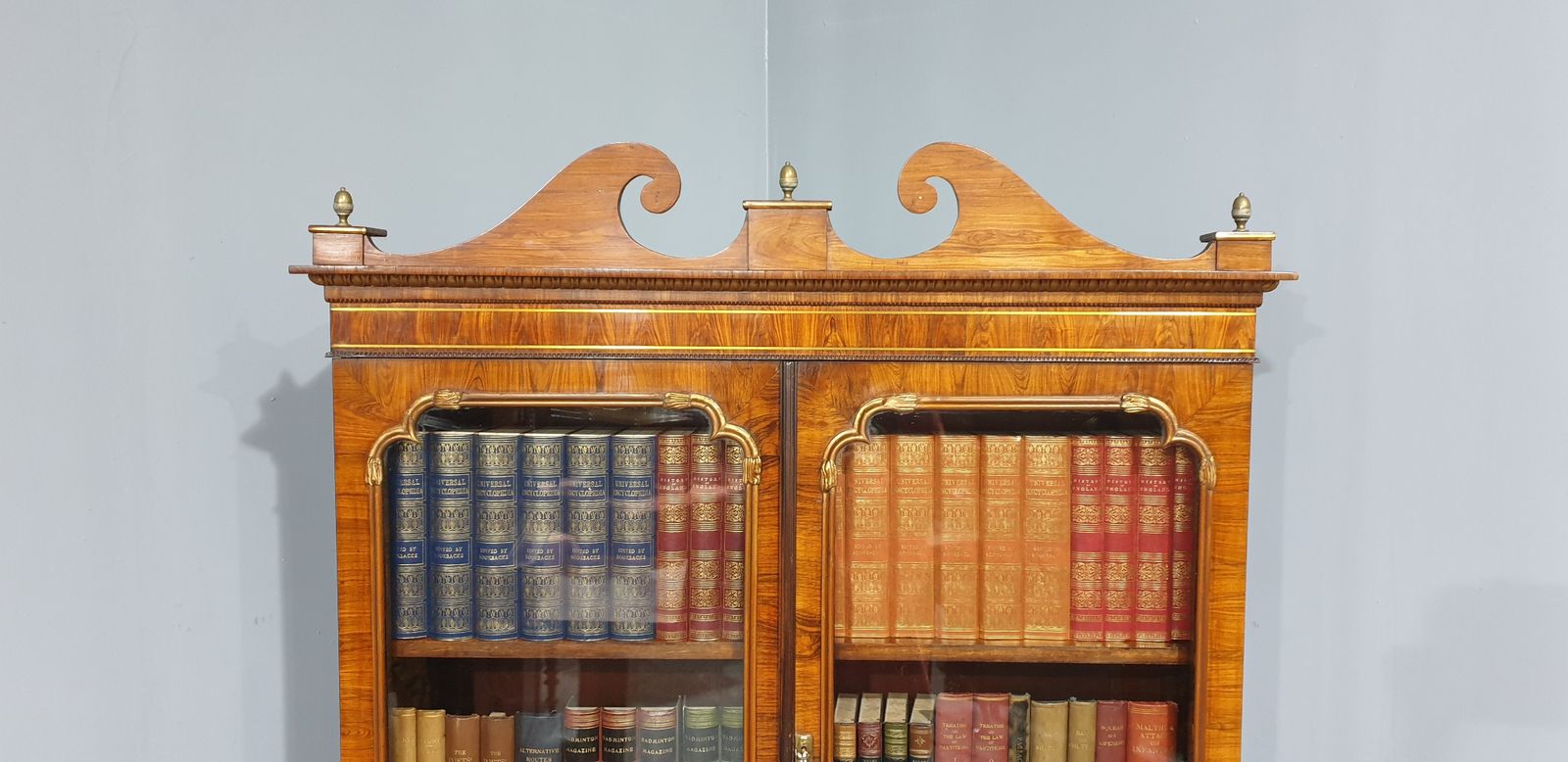 photo furniture Outstanding Regency Brass Inlaid Rosewood Bureau Bookcase