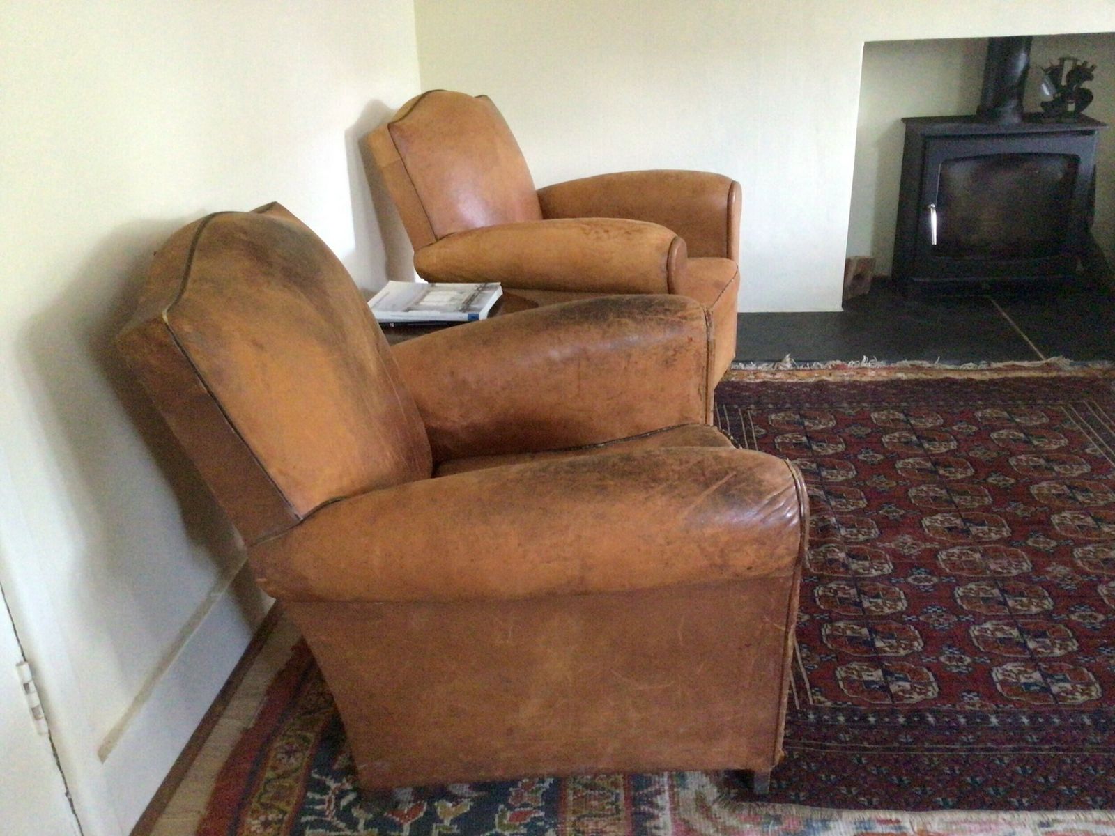Pair Of Art Deco Leather Club Armchairs photo for sale