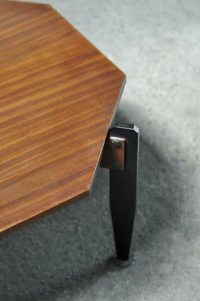 Italian Modernist Coffee Table In Teak And Lacquered Metal, 1950s photo buy