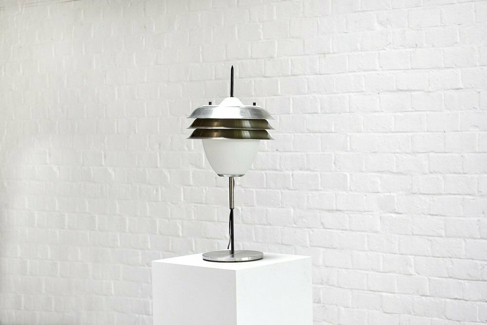 Italian Table Lamp In Metal And Opal Glass, 1960s photo furniture