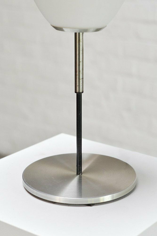 Italian Table Lamp In Metal And Opal Glass, 1960s photo Lighting
