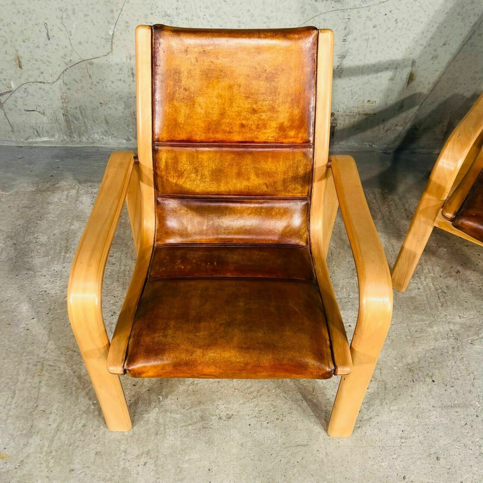 Vintage Pair Of Leather Armchairs By Yngve Elstrom For Swedese photo vinterior