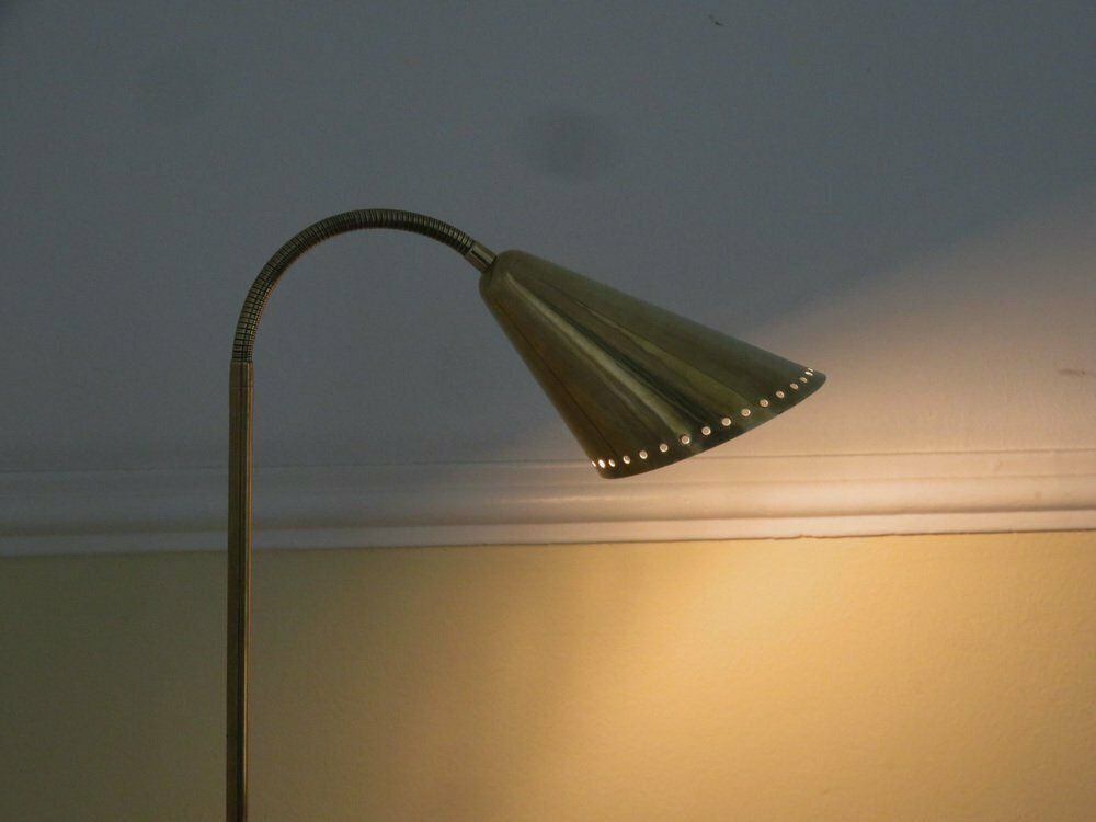 photo for sale Scandinavian Brass Floor Lamp In The Style Of Paavo Tynell, 1950s