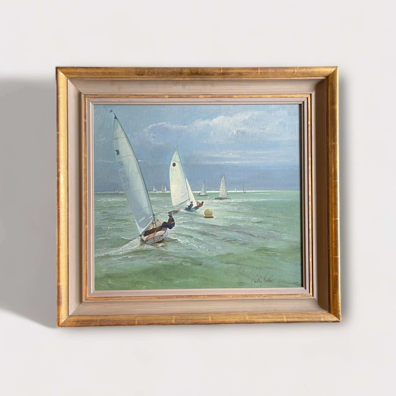Timothy Easton “ Around The Bouy” Original Oil Painting On Canvas