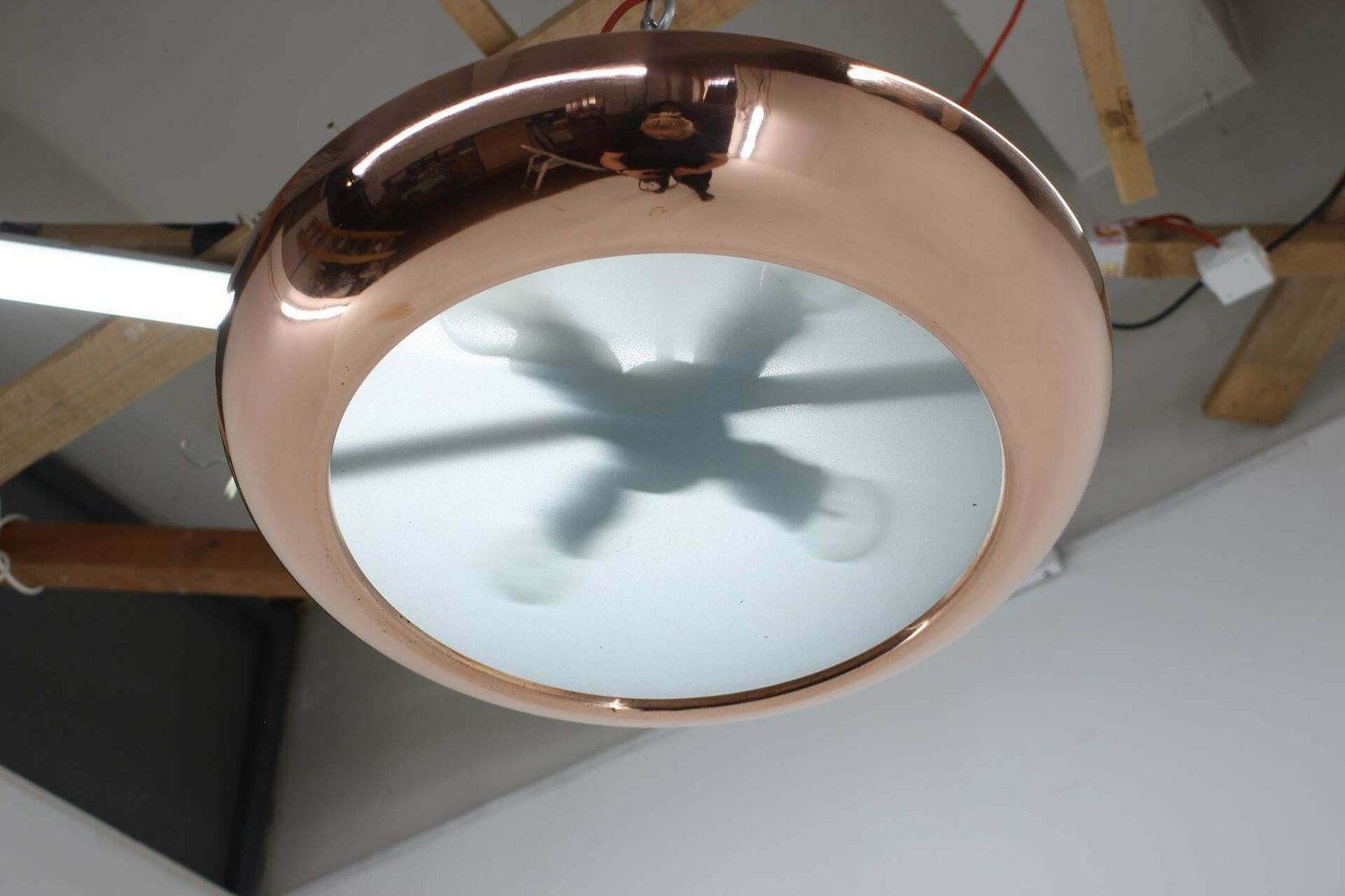 1930s Bauhaus / Functionalist Copper Chandelier Ufo By Josef Hurka photo furniture