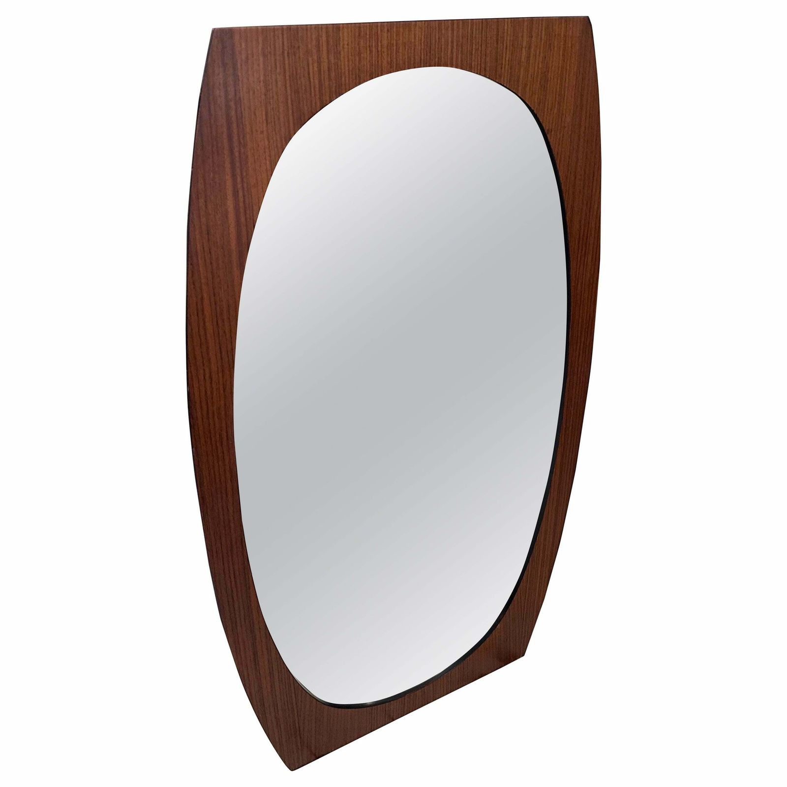 An Iconic 1970s Mid Century Modern Wood Mirror By Gianfranco Frattini
