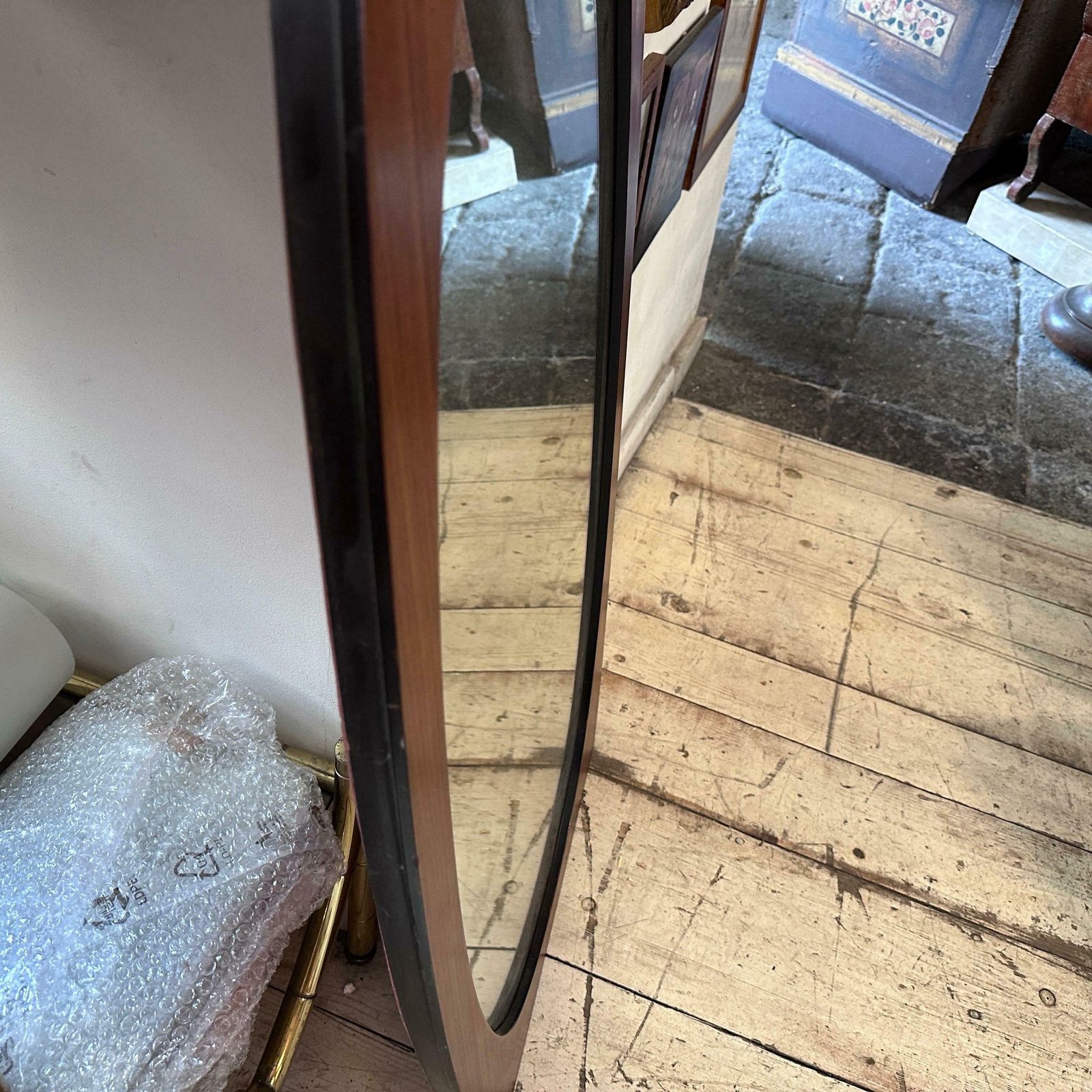 An Iconic 1970s Mid Century Modern Wood Mirror By Gianfranco Frattini photo Home Decor