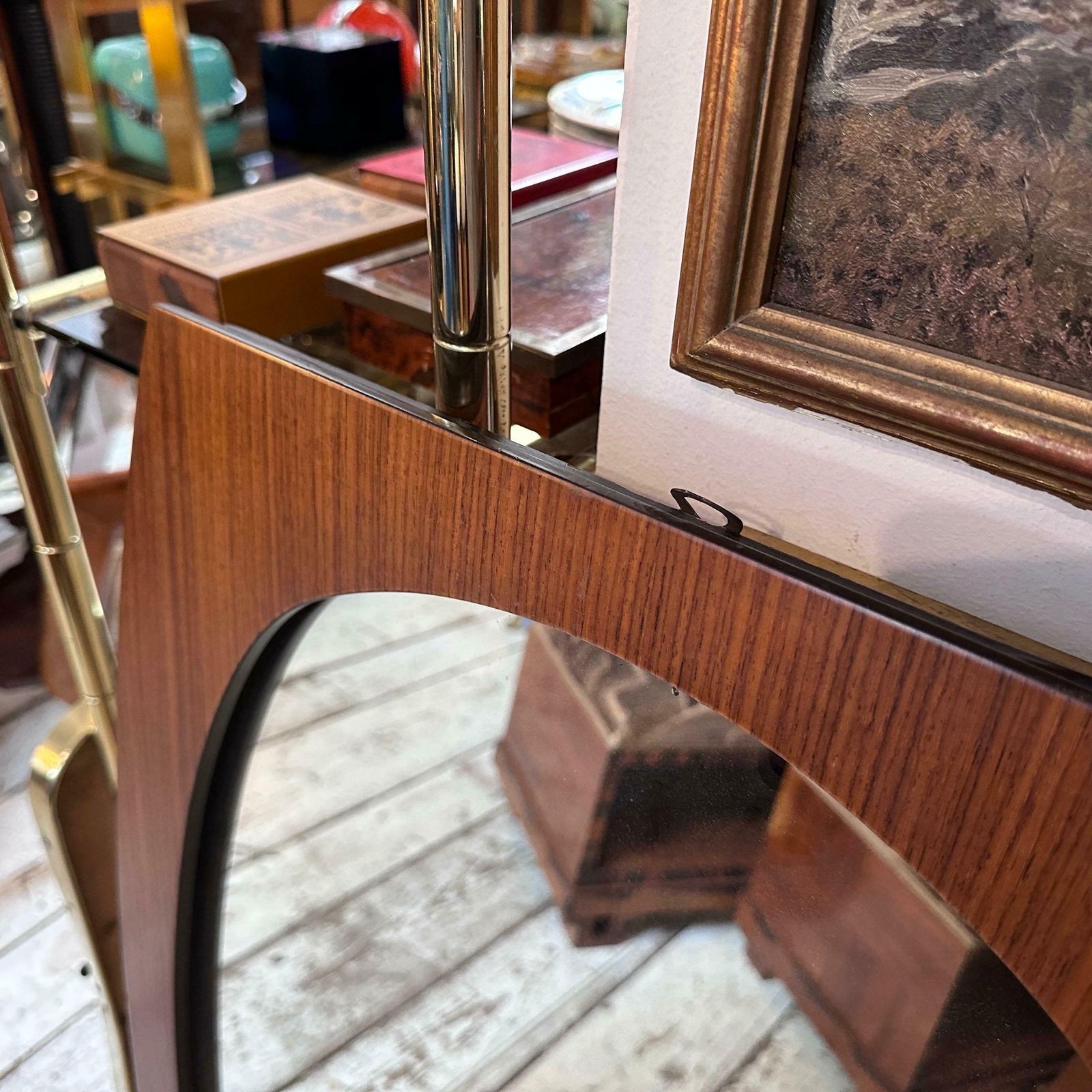 Home Decor An Iconic 1970s Mid Century Modern Wood Mirror By Gianfranco Frattini photo