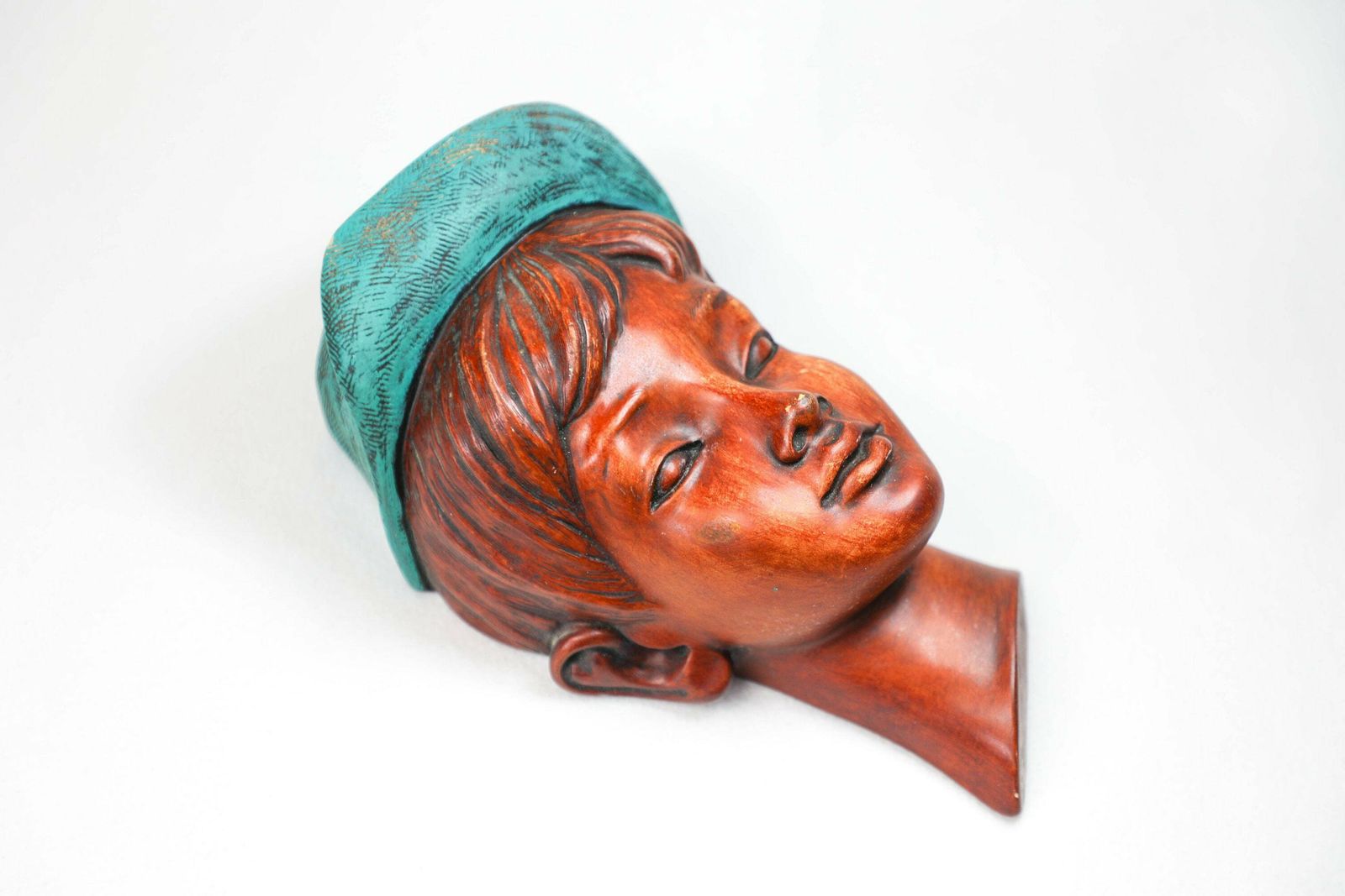 Rare Vintage Mid Century Wall Mask By Achatit   Young Boy With Cap photo furniture