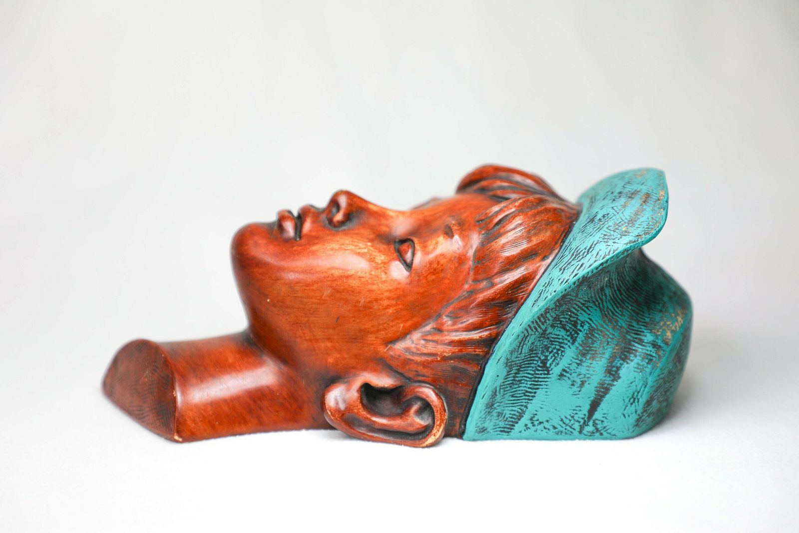 Rare Vintage Mid Century Wall Mask By Achatit   Young Boy With Cap photo vinterior