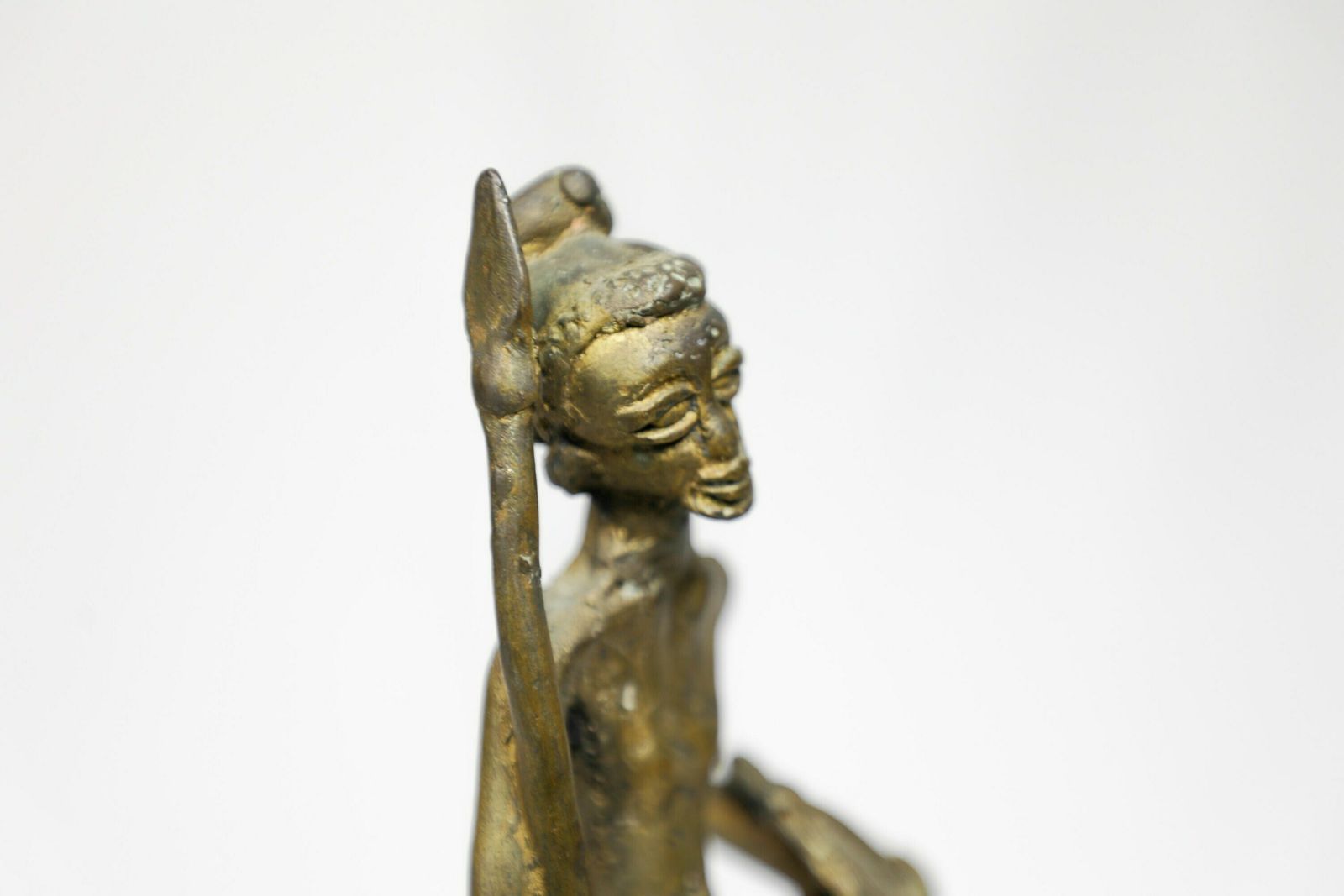 Vintage African Bronze Figure Spearman photo 267.0