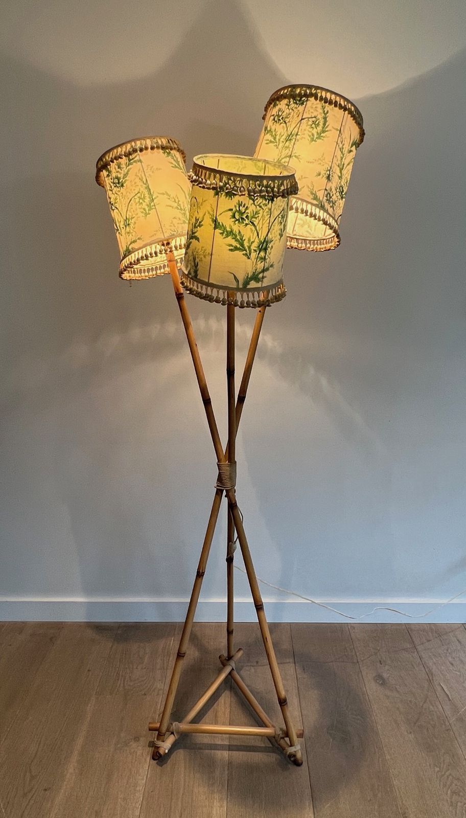 Floor Lamp In Bamboo And Rope, 1970s photo furniture