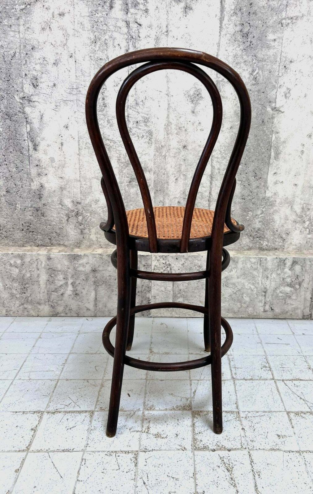 Thonet High Cane Bentwood Bar Chair photo vinterior