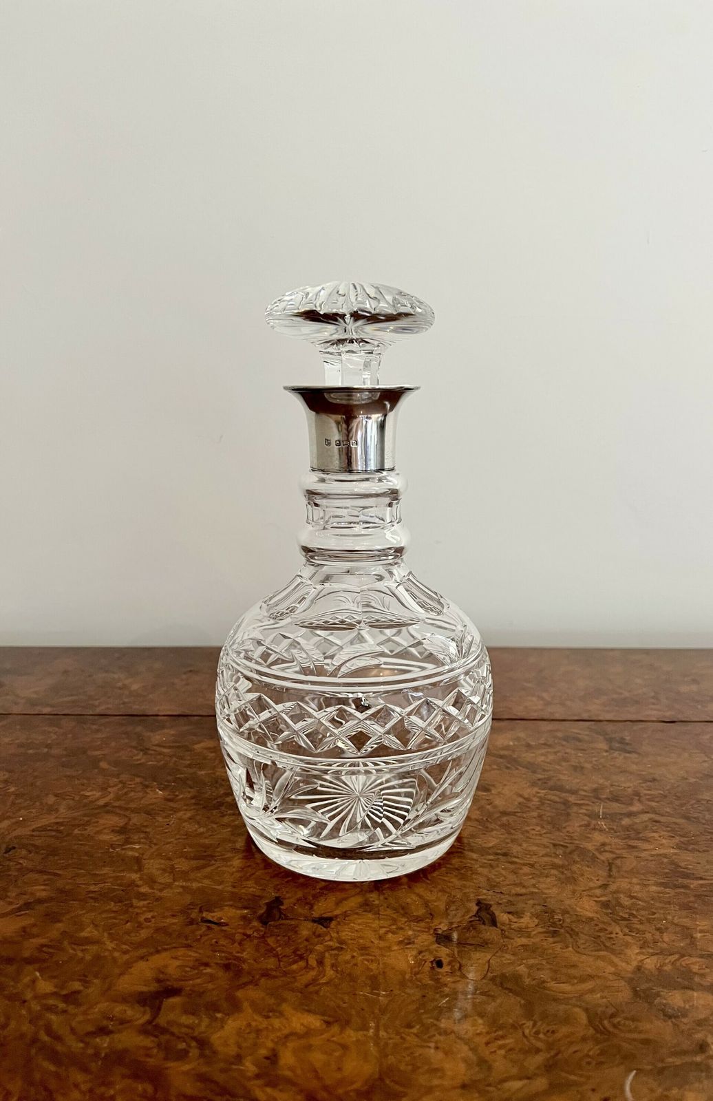 Quality Edwardian Silver Collar Decanter photo furniture