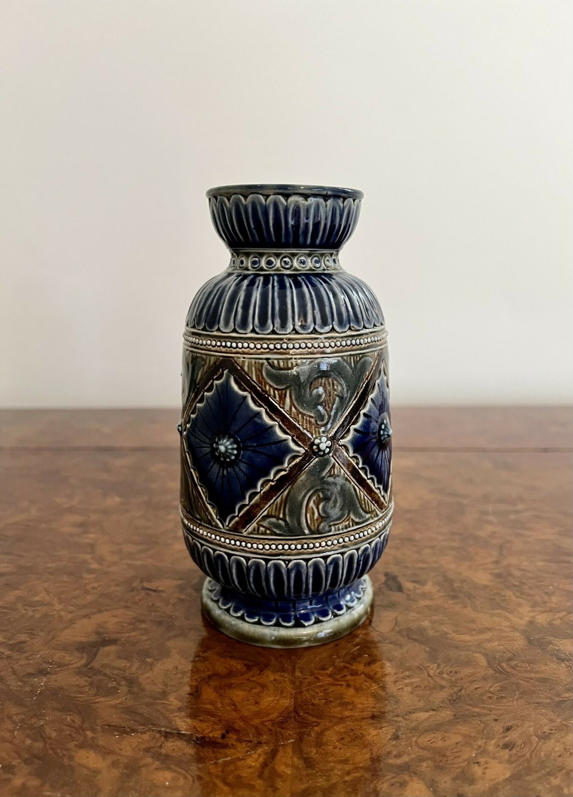 Attractive Pair Of Quality Victorian Doulton Lambeth Vases By Emily Edwards photo furniture
