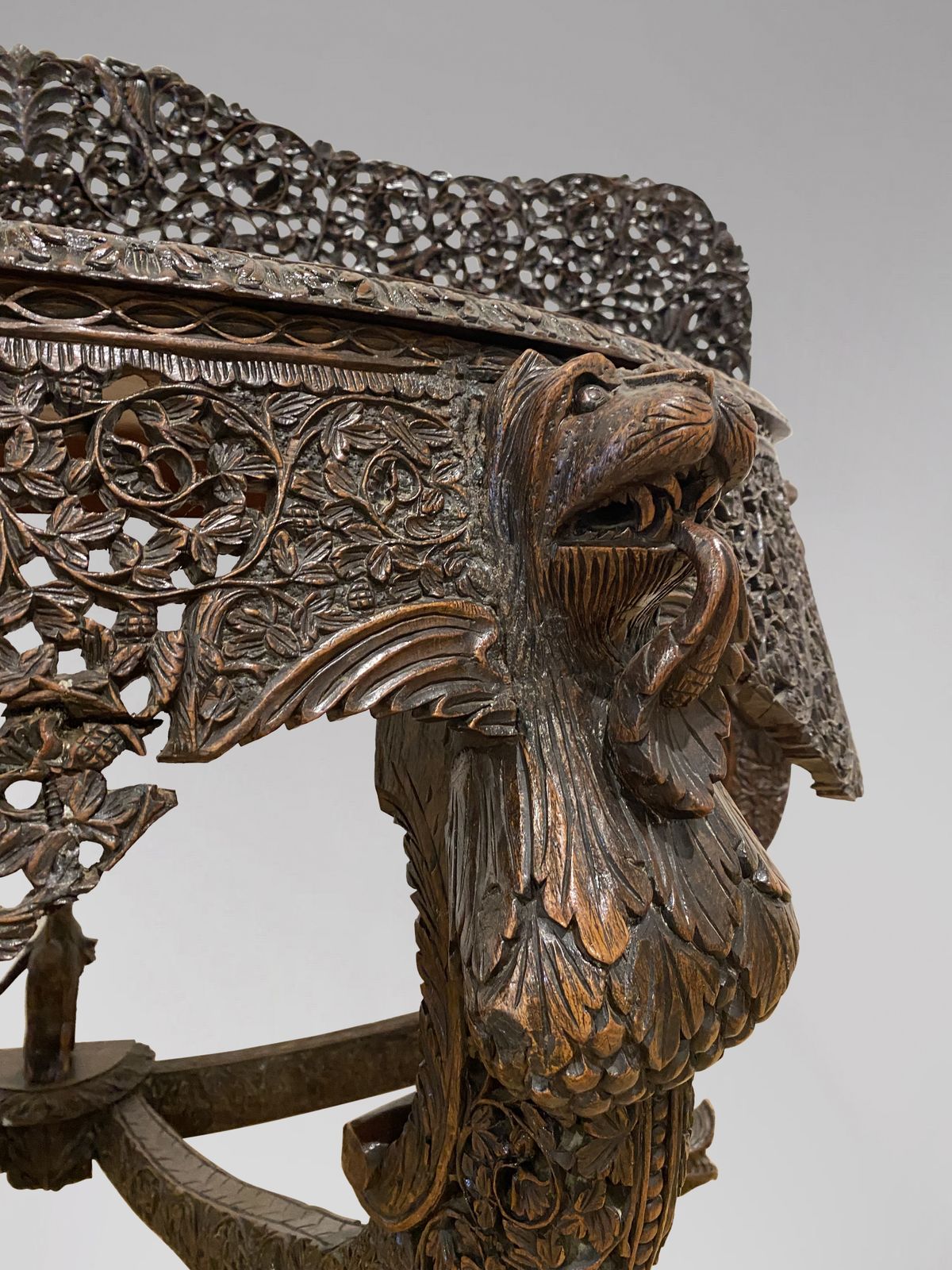 19th Century Anglo Indian Carved Rosewood Console photo Furniture