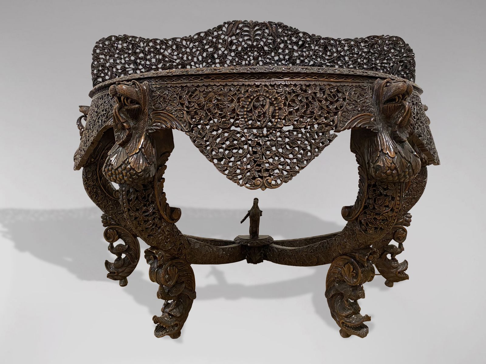 19th Century Anglo Indian Carved Rosewood Console photo 4300.0