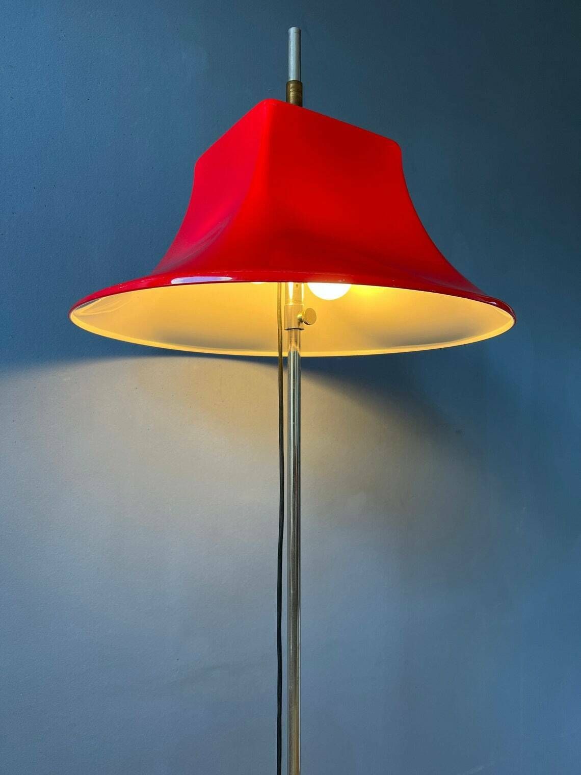 Rode Willem Hagoort Space Age Vloerlamp | Mid Century Acrylglazen Lamp
