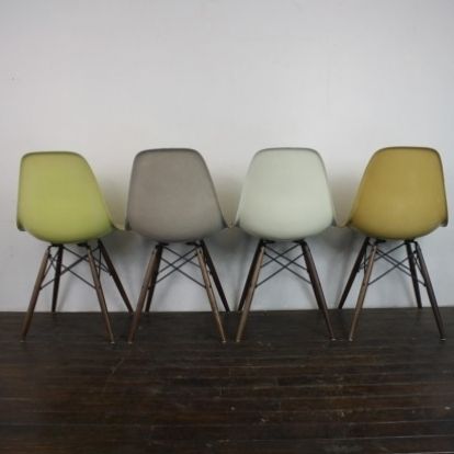 Eames Herman Miller Dsw Side Chairs In Neutrals Grey/Light Ochre photo furniture