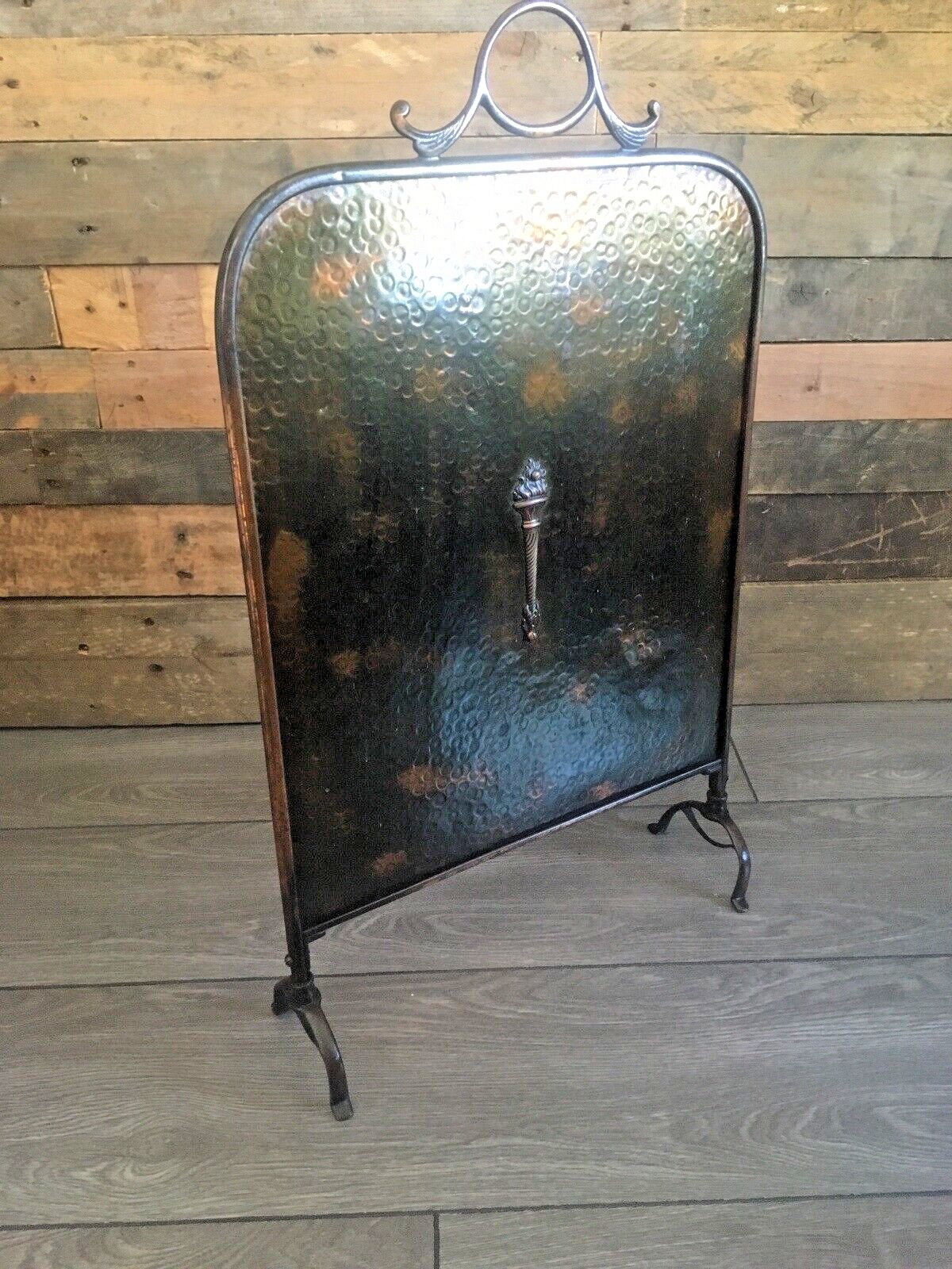 Antique Art Deco Regency Copper Torch Hollywood Fire Guard Screen Country House photo furniture