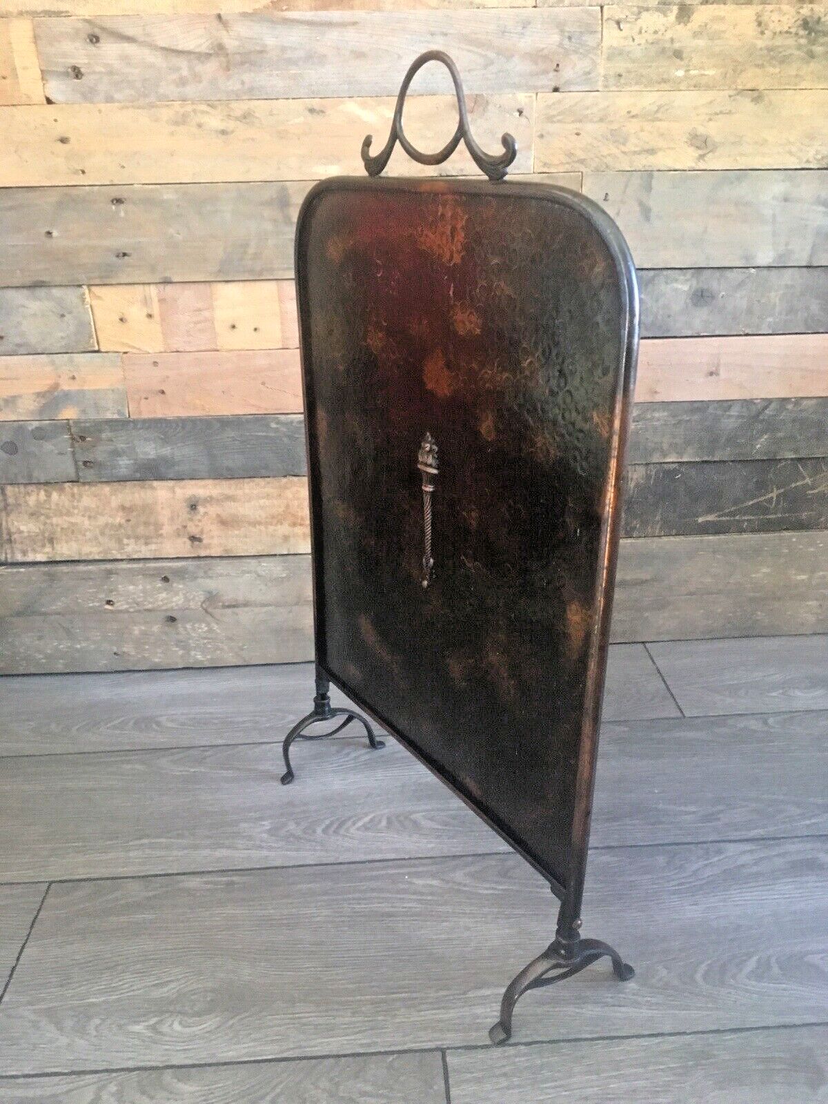Antique Art Deco Regency Copper Torch Hollywood Fire Guard Screen Country House photo Home Fixtures