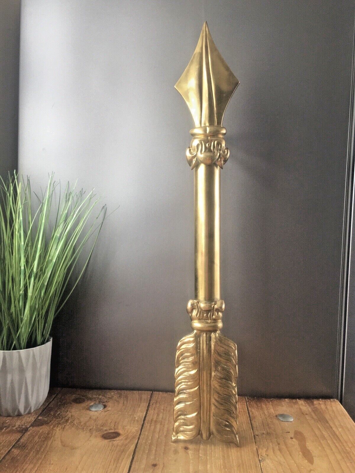 photo for sale Exceptional Quality Antique Ornate Brass Grand Castle Door Handle Medieval Arrow