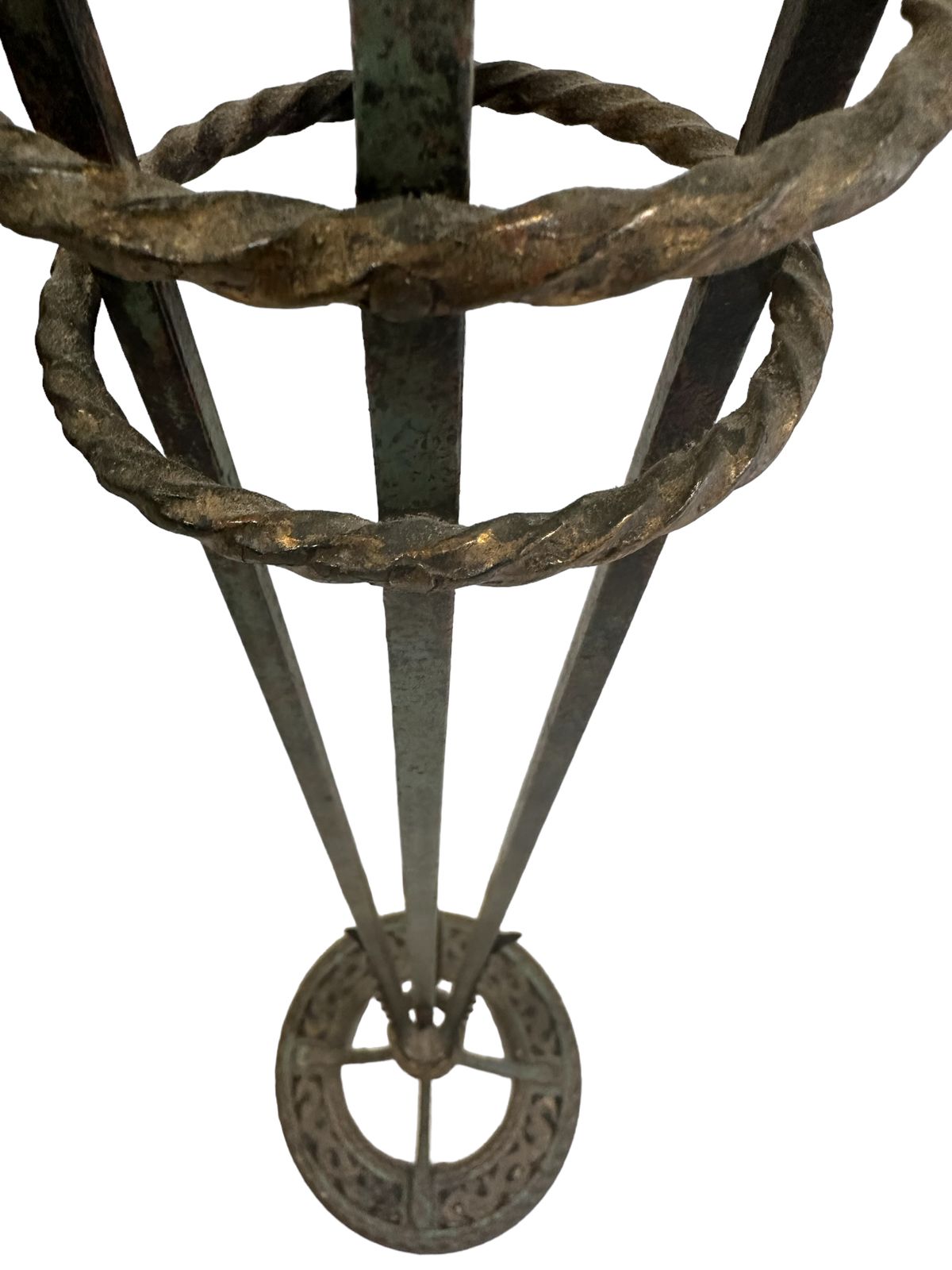 photo vinterior Oscar Bach Renaissance Revival Patinated Wrought Iron And Copper Plant Stand C.1910