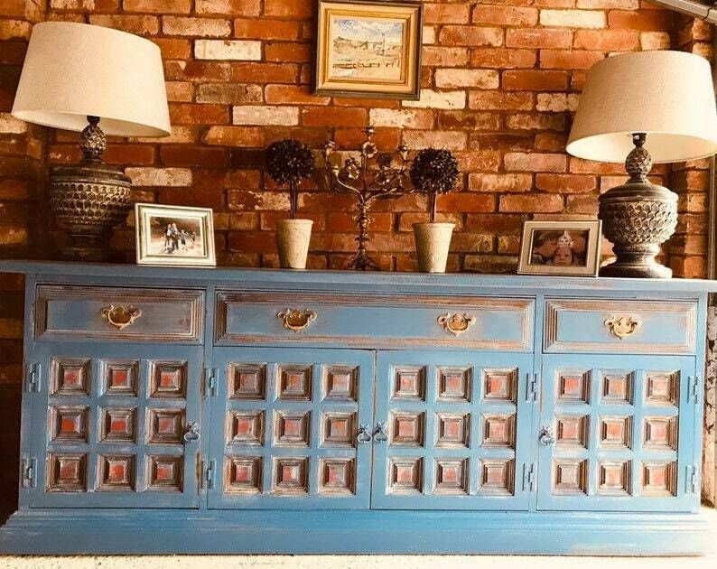 photo furniture Large Antique Shabby Chic Sideboard/White Distressed Sideboard/Large Vintage Sideboard/Coastal Sideboard/Painted Toledo Sideboard