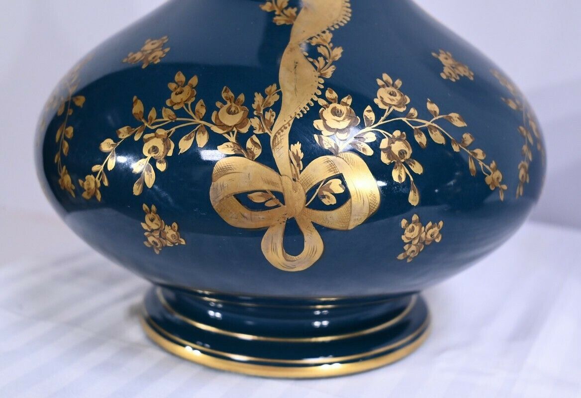 photo furniture Pair Of Gien Ceramic Vases   Late 19th Century