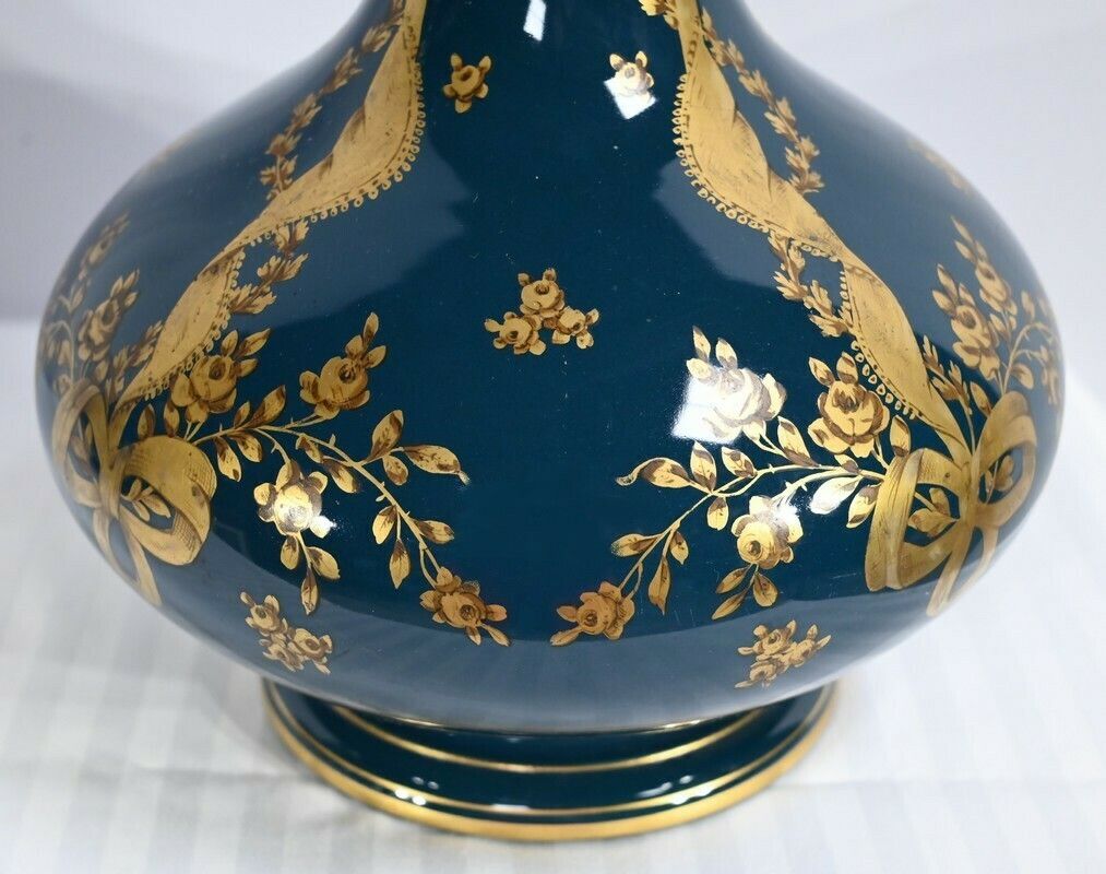 photo for sale Pair Of Gien Ceramic Vases   Late 19th Century