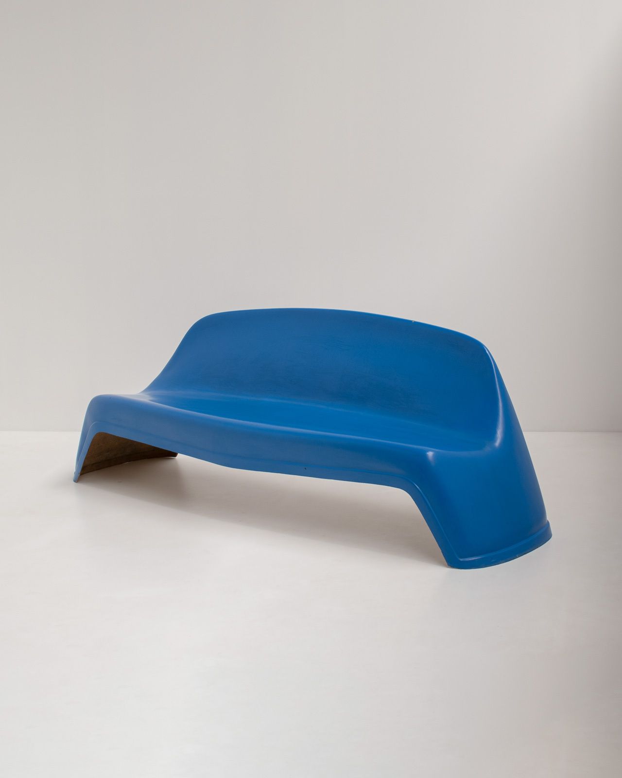 Blue Fiberglass Bench By Walter Papst For Wilkhahn, Germany, 1960s photo 5665.0