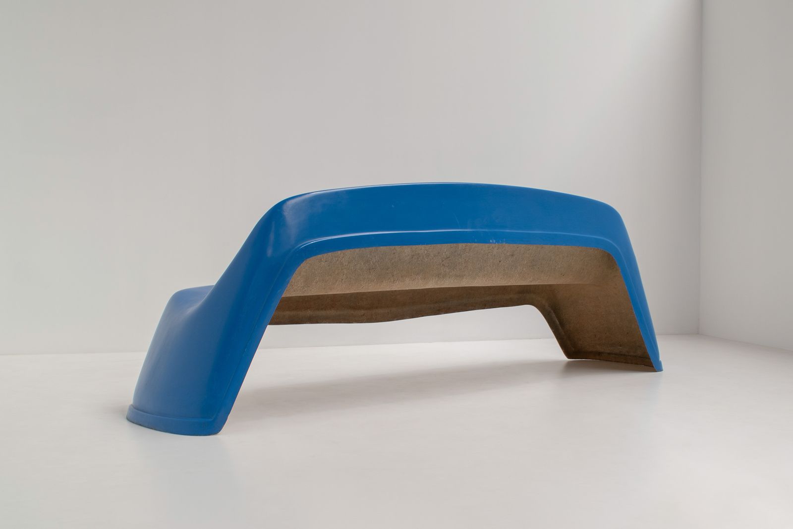 Blue Fiberglass Bench By Walter Papst For Wilkhahn, Germany, 1960s photo furniture