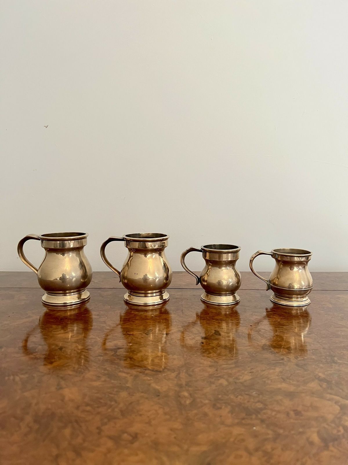 Rare Set Of Four Victorian Bell Shaped Tankards photo Home Decor