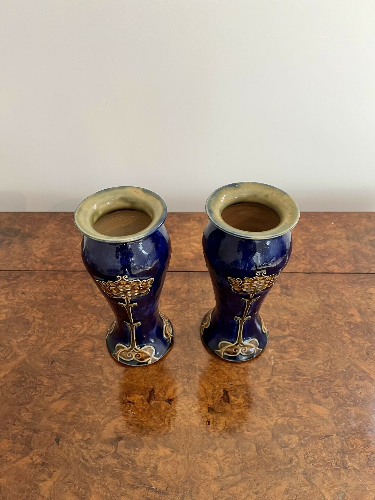 Quality Pair Of Royal Doulton Art Nouveau Vases photo vinterior