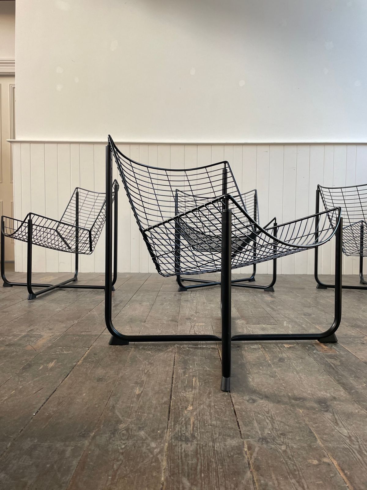 photo furniture 1980s Jarpen Wirework Chairs By Niels Gammelgaard