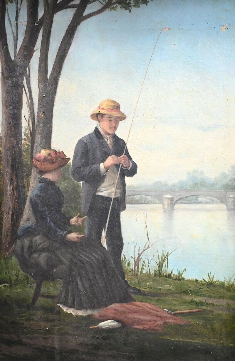 The Angler, 19th Century School – Late 19th Century photo Art