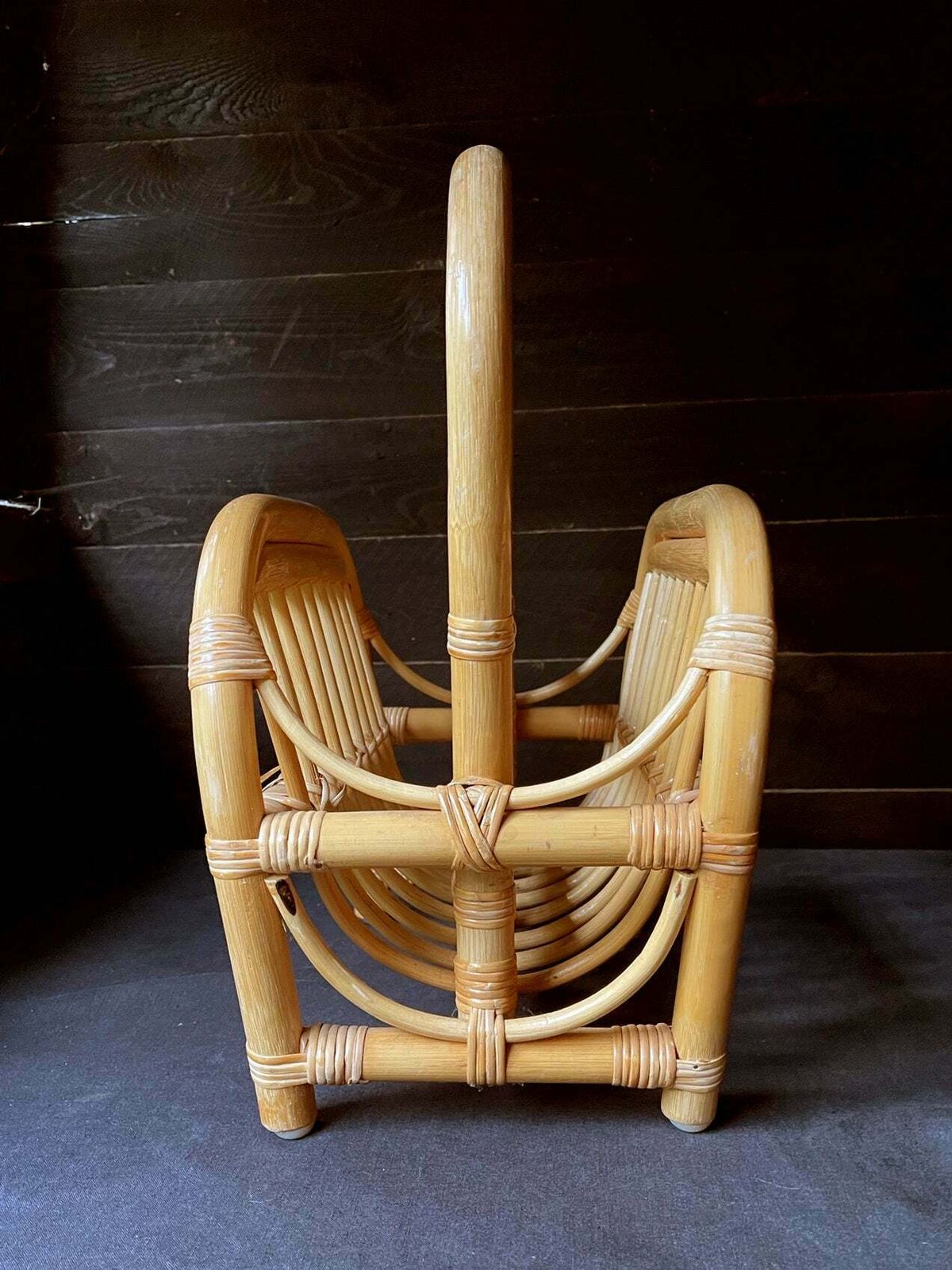 Bamboo Rattan Magazine Rack, Mid 20th Century photo furniture