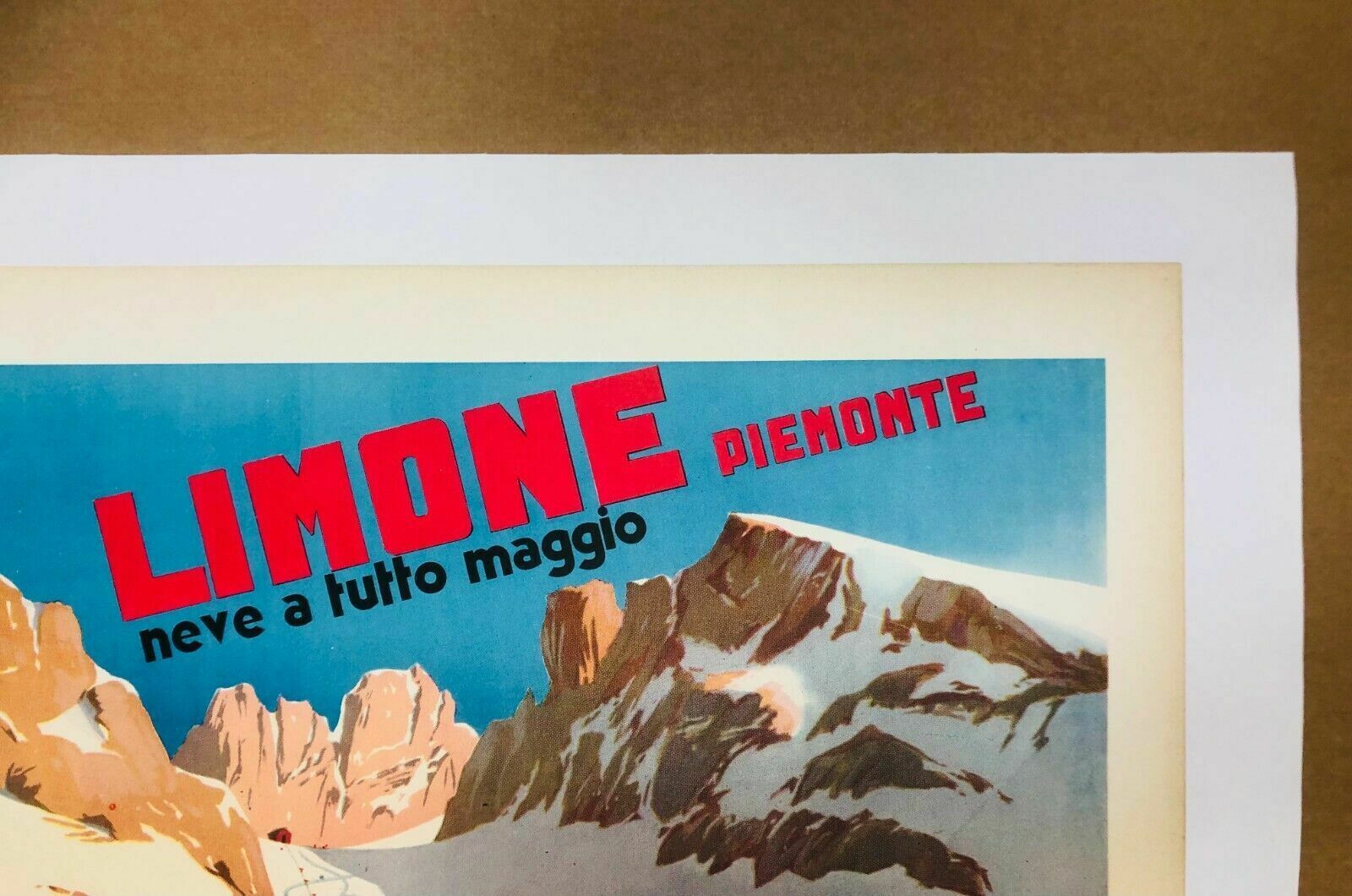 Carlo Prandoni, 1953   Piedmont Lemon   Original Vintage Affiche Linen Backed photo Art