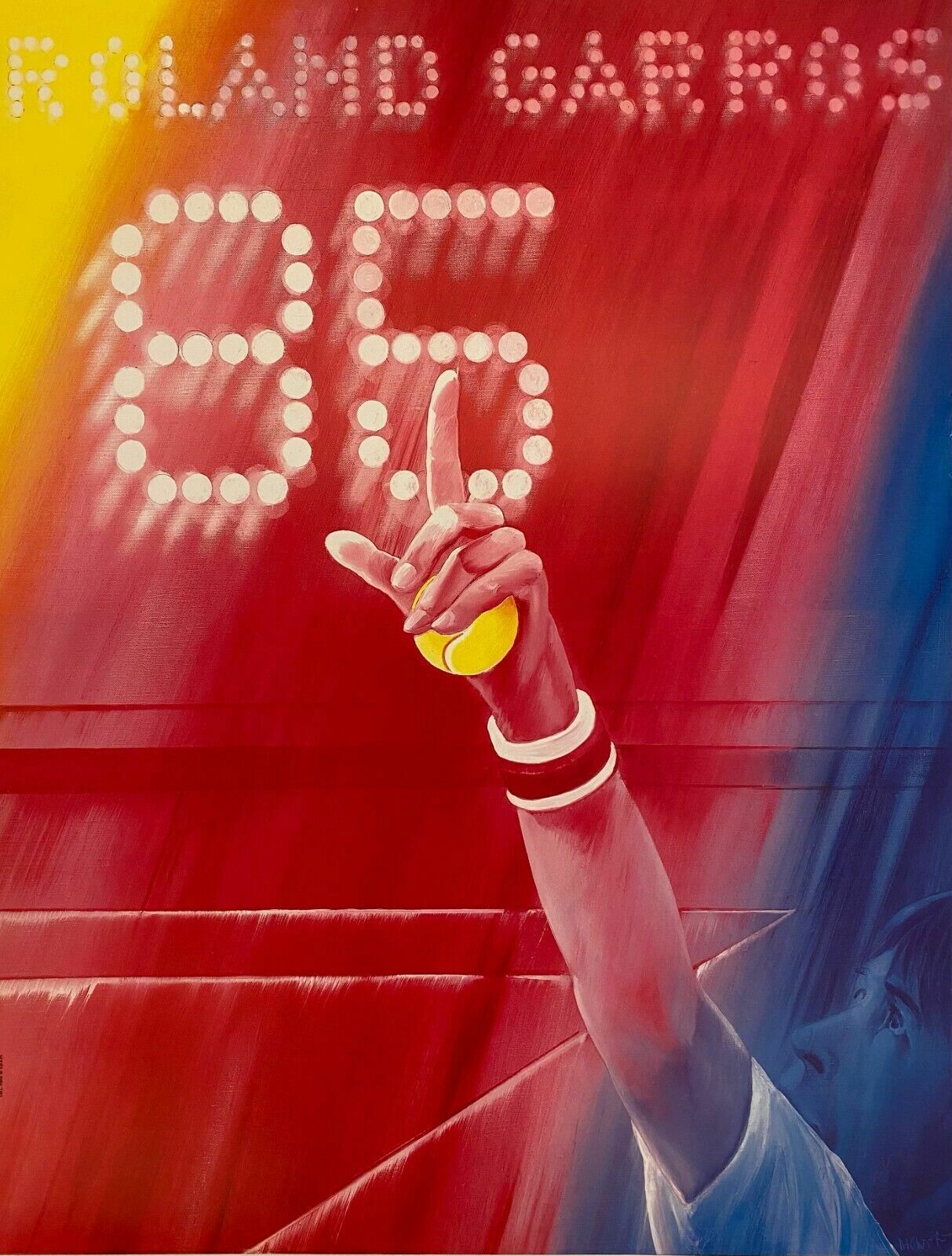 Jacques Monroy, 1985   Roland Garros 85   Advertising Vintage Affiche