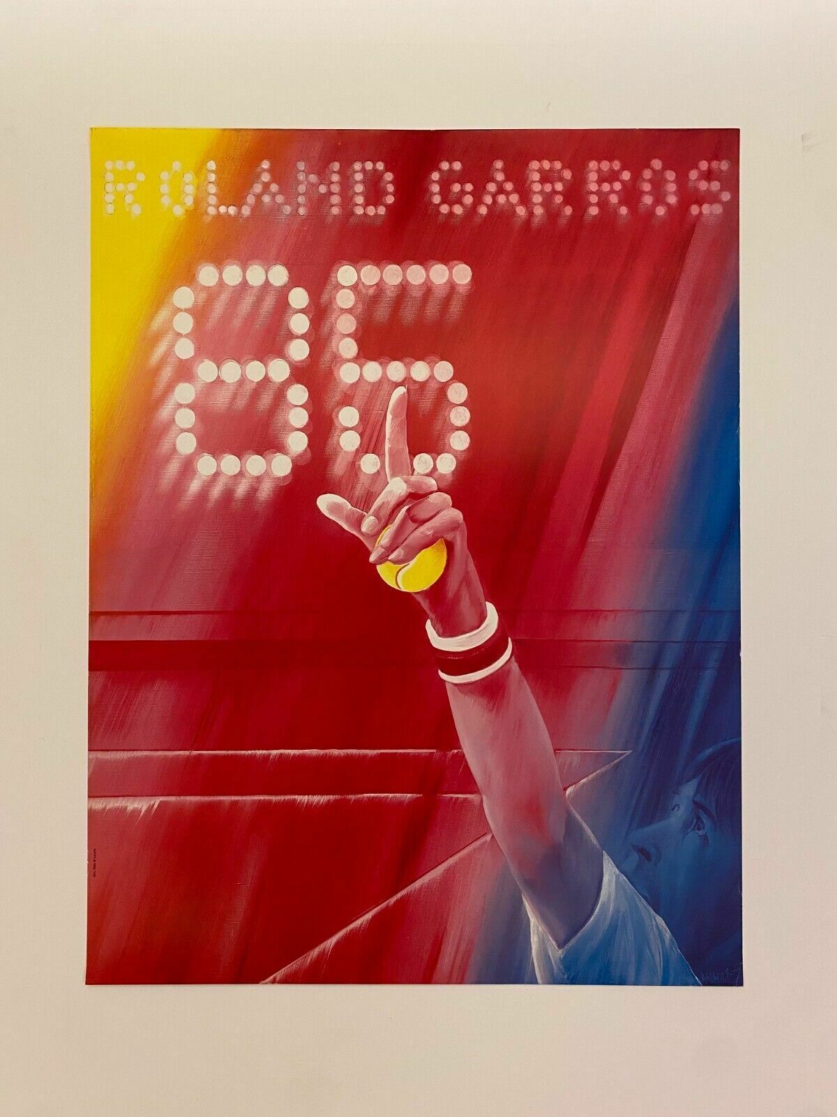 Jacques Monroy, 1985   Roland Garros 85   Advertising Vintage Affiche photo furniture