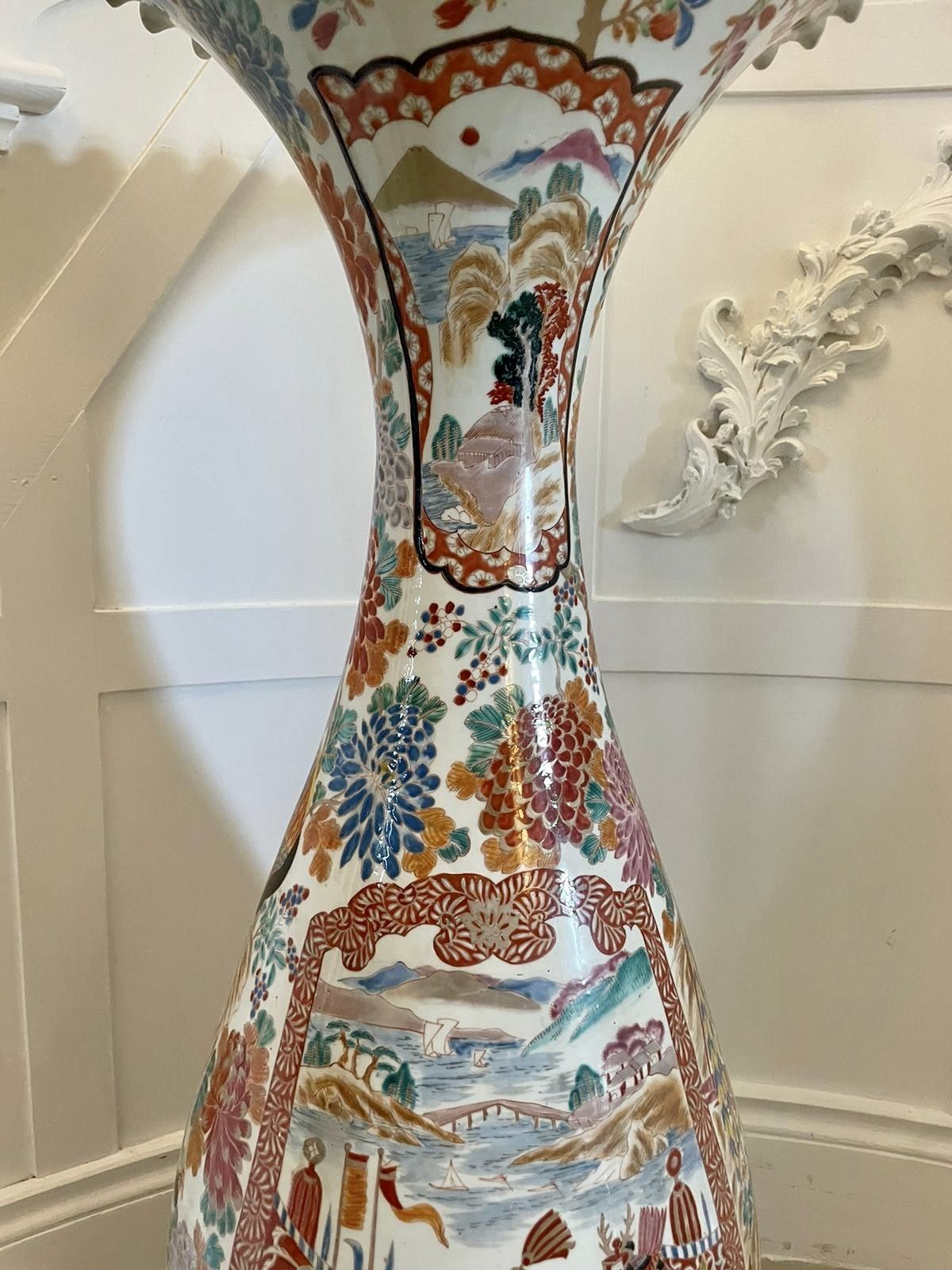 Large Antique 19th Century Quality Japanese Imari Floor Standing Vase photo furniture
