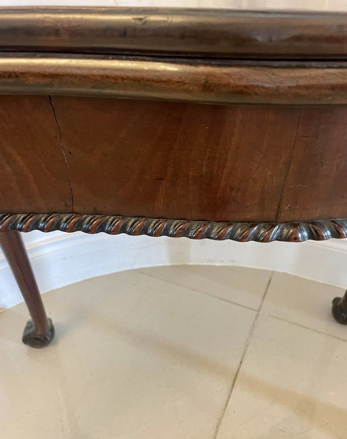 photo furniture Superb Quality Antique Irish Carved Mahogany Card Table